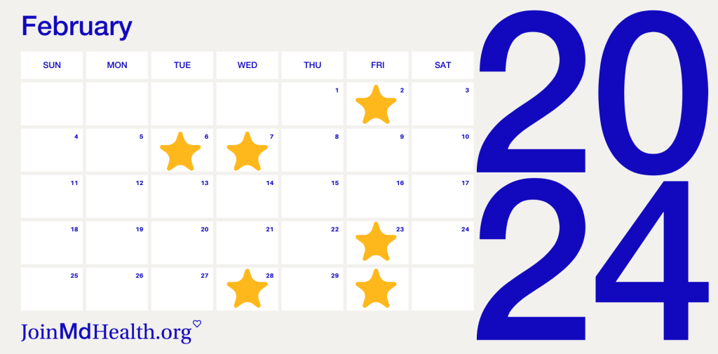 February 2024 Calendar Graphic
