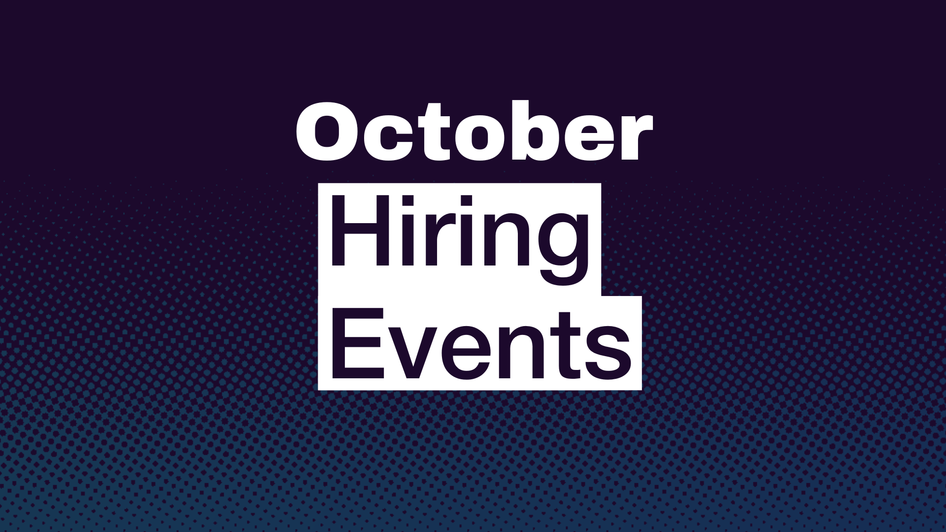 October Events: Hiring Events in Maryland Hospitals